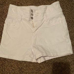 White size L high waist shorts stretchy